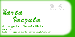 marta vaczula business card